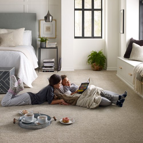 Children reading on bedroom carpet from Success Floor Covering LLC in Oakland, MD